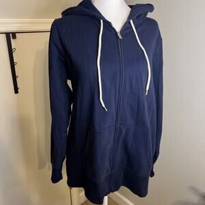 Gap Women’s Navy Blue Zipper Sweatshirt Hoodie Size Large Long Sleeve